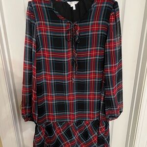 Draper James Black and Red Plaid Dress